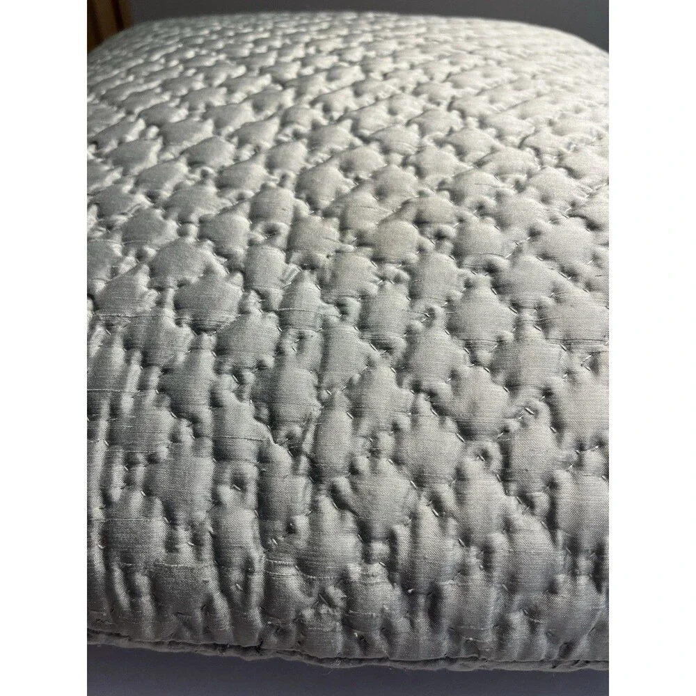 Pottery Barn 100% Silk Quilted Sage Green 20x20” Throw Pillow